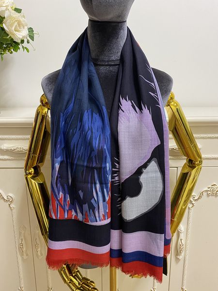 

women scarf shawl 100% cashmere material print letter patterne thin and soft square scarves size 130cm - 130cm, Blue;gray