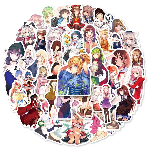 

50pcs anime girl stickers for lapgift teens adults waterproof