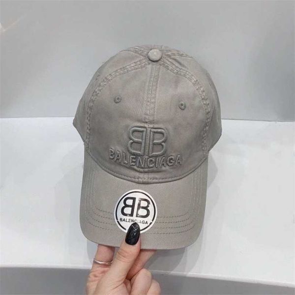 

paris baseball balencaigass caps new baseball cap embroidered letters duck tongue washed cloth used men's and women's same sun vis, Blue;gray