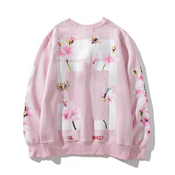 

men's classic luxury sweatshirts brand offs pullover shirts men arrow letter print hoodies fashion women o-neck black white sweater loo