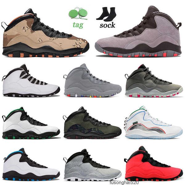

2022 mens basketball shoes jumpman  10s x sneakers desert camo grey red cool smoke wings gs fusion seattle outdoo jordon jorda, Black