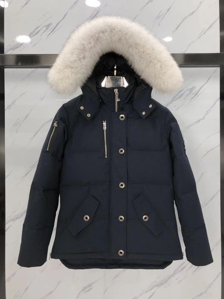 women&#039;s navy blue+white fur