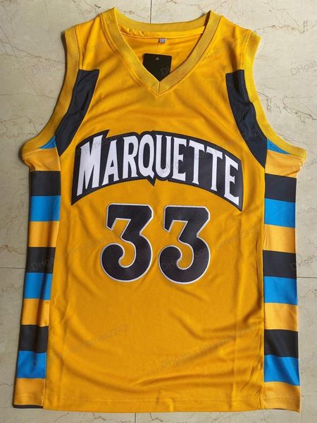

jimmy butler #33 college marquette golden eagles basketball jersey men all stitched yellow jerseys, Black;red