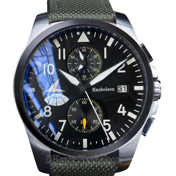 

watch mens racing llimited edition automatic movement steel shell black face nylon strap wristwatches 43mm, Slivery;brown