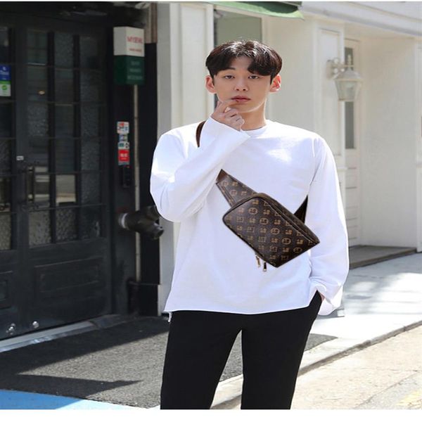

fashion men women handbag crossbody shoulder bag printed messenger bags black plaid designer style purse girls boys wallets brown 254k