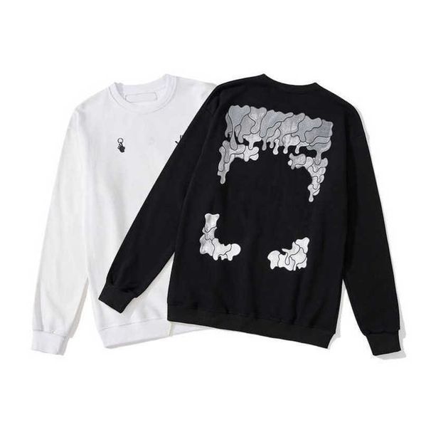 

luxury fashion men's sweatshirts offs brand pullover shirts men arrow letter print black white hoodies classic women o-neck sweater loo