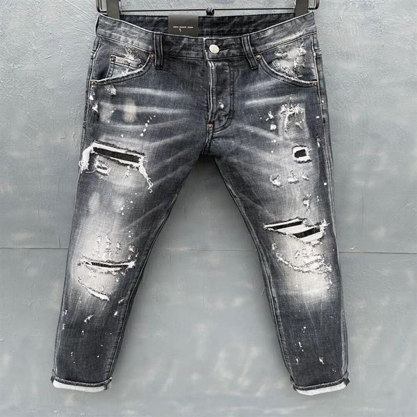 

brand of fashionable european and american men's casual jeans high-grade washing pure hand grinding quality optimization l326l, Blue