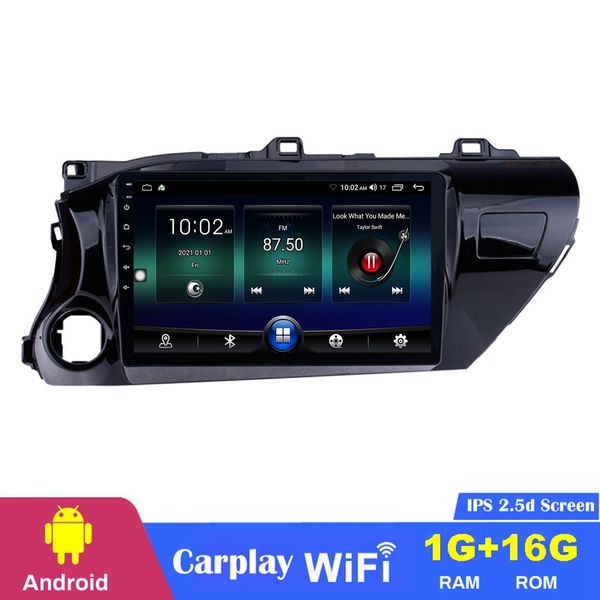 

car dvd touchscreen radio player for toyota hilux 2016-2018 lhd with usb wifi 10.1 inch android hd