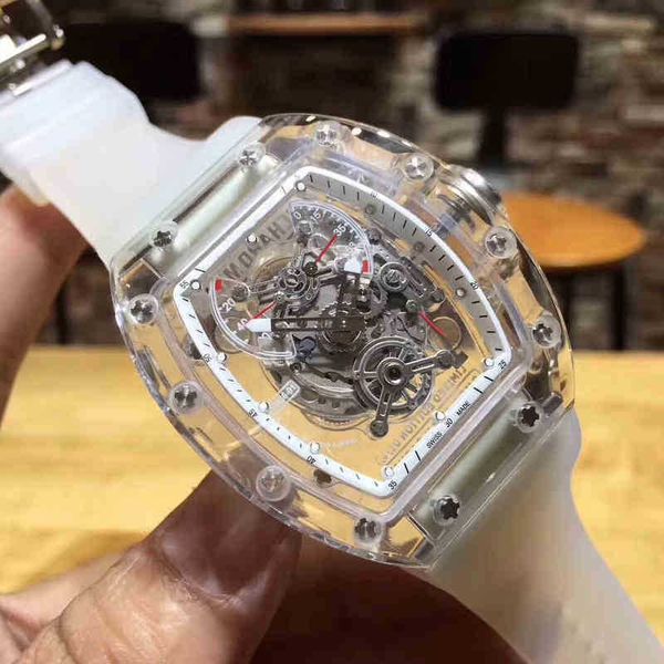 

luxury automatic mechanical watch richa milles multi-function mens transparent hollow out personalized luminous w