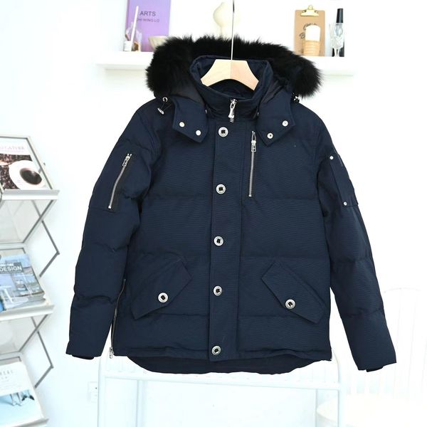 men&#039;s navy blue+black fur