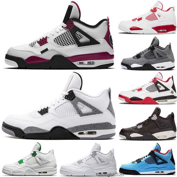 

2022 popular original 4s basketball shoes 4 men black cat university red neon court purple bred alternate motorsport orange metallic cool jo