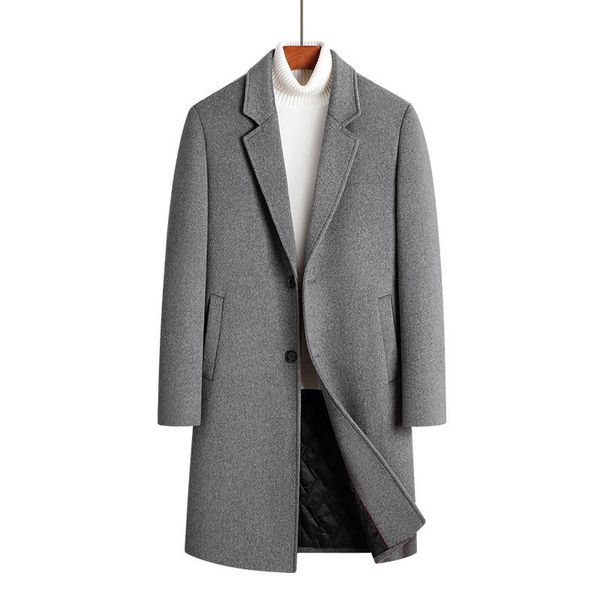

men's jackets parklees winter wool coat men warm windproof solid slim vintage daily woolen trench homme plus size big pocket overcoat 2, Black;brown