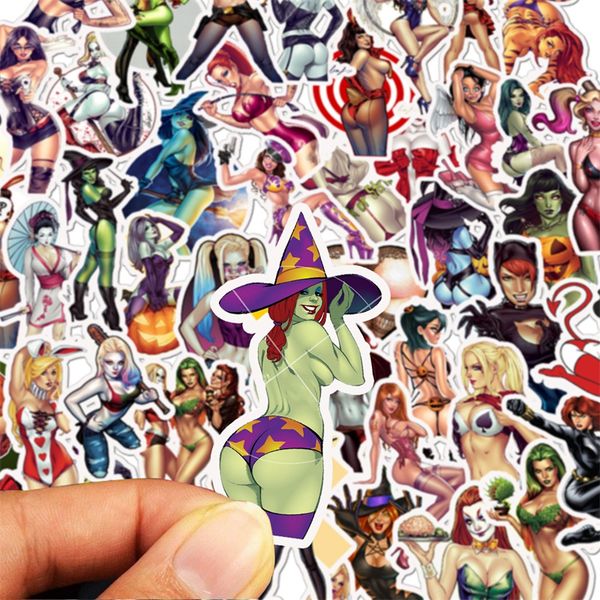 

devil girl stickers pack 50 pcs suitcase stickers vinyl decals for laphelmet bumper ipad car luggage water bottle