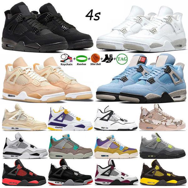 

2022 mens basketball shoes high og 4 4s jumpman black cat university blue red thunder shimmer paris taupe haze sail white oreo designer