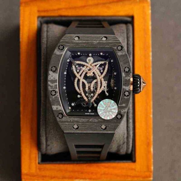 

multi-function superclone watches wristwatch designer luxury mens mechanics watch richa milles wristwatch rm019 ntpt carbon fiber case diamo, Slivery;golden
