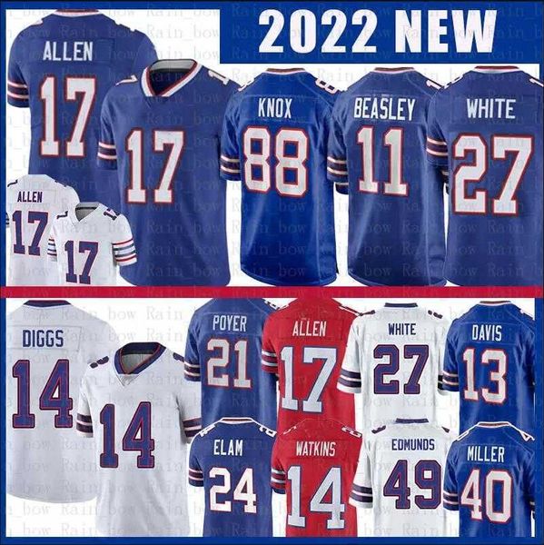 

von miller josh allen jersey tee stefon diggs buffalo''bills''kaiir elam custom football jerseys sew bates tre'davi, Black