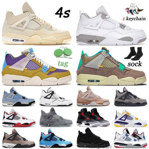 

men jorden 4 4s basketball shoes sail white oreo taupe haze desert moss jumpman mens womens sneakers university blue b jordon jorda, Black