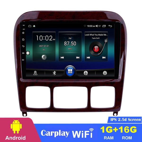 

car dvd player gps navigation system for 1998-2005 mercedes benz s class with usb wifi support swc 1080p 9 inch android
