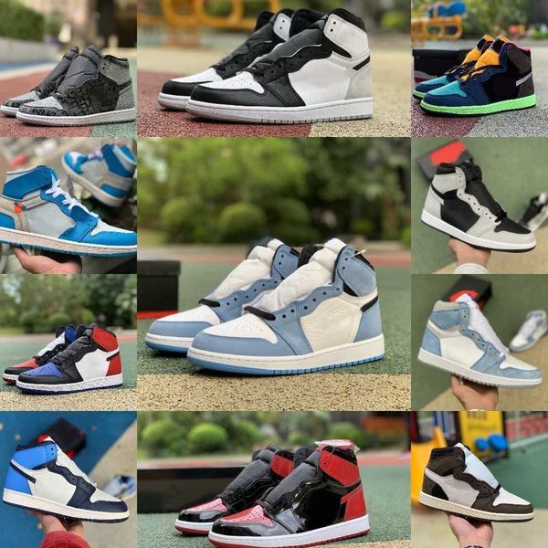 

jumpman 1 1s high sports basketball shoes mens women stealth stage haze bio hack bred patent military university blue banned candy dark