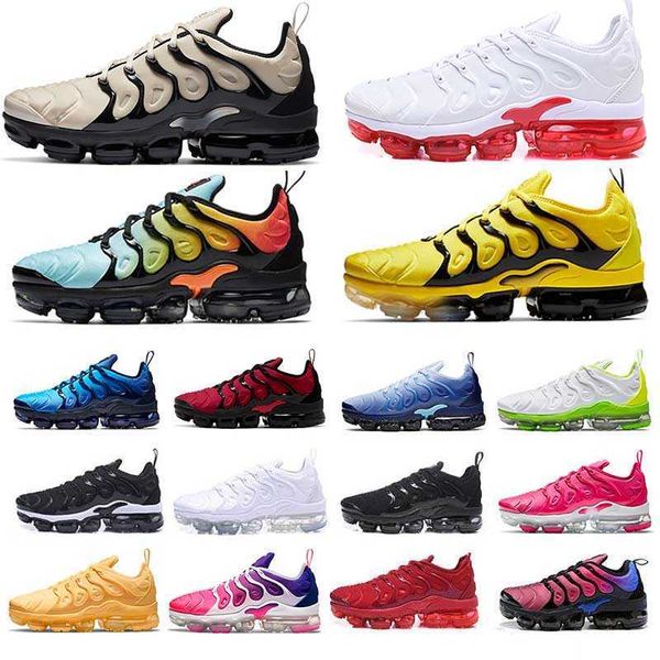 

running shoes women trainers sports sneakers orange gradients lemon lime triple black white red royal blue metallic gold fresh 2022 tn plus