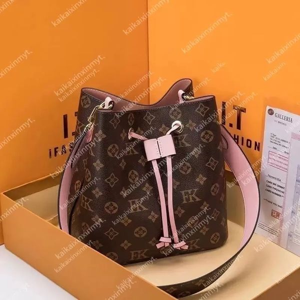 

new luxurys designers bags neonoe bucket handbags flower purses women tote brand letter genuine leather shoulder bags