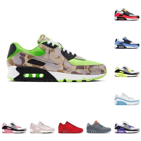 

running shoes sneakers blue fury camo green triple black hyper grape barely rose max90 2022new max 90 sports men and women