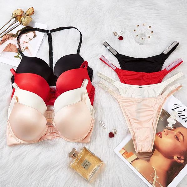 

other panties women lace bra lingerie sets seamless underwear backless vest lingerie padded gather briefs female intimate 220930, Red;black
