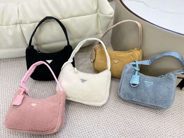 

p home lamb wool autumn and winter bag with gift box fluffy soft a variety of choices handbags shoulder bags famous brand designer