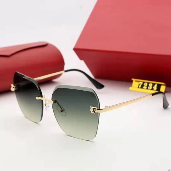 

fashion designer sunglasses mens vintage rimless square sunglasses women men luxury brand design eyeglasses popular travel driving metal ppf, White;black
