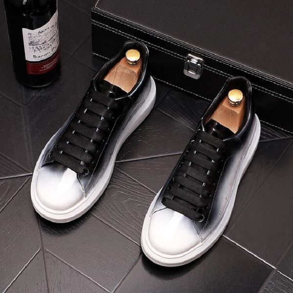 

designer men two-tone mix casual shoes flats loafers walking outdoor sports sneakers zapatillas hombre dh9, Black