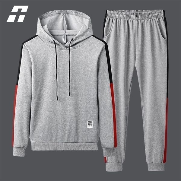 

mens tracksuits autumn hoodie sets men tracksuit casual hoodies sweatshirtsweatpants 2 piece set male pullover hoody fashion streetwear clot, Gray
