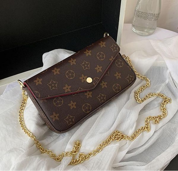 

2022 wallets womens handbags fashion flower ladies composite totes bag leather shoulderbags female clutch purse with box, Red;black