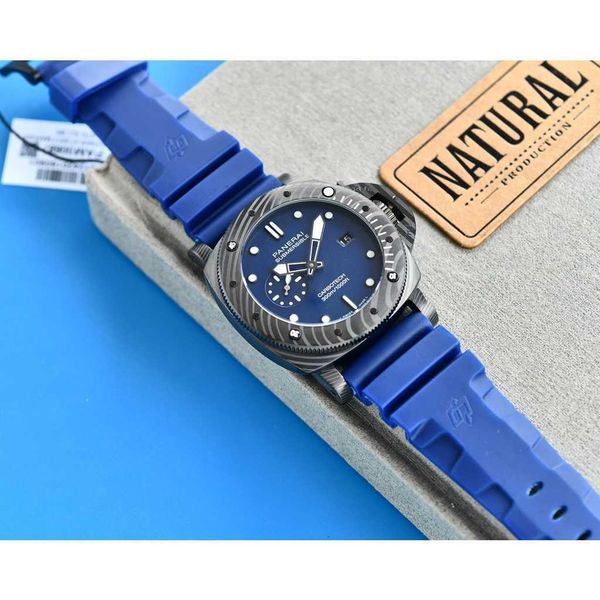 

luxury watches for mens mechanical watch paneraiss swiss automatic movement sapphire mirror 47mm imported rubber watchband brand italy sport, Slivery;brown