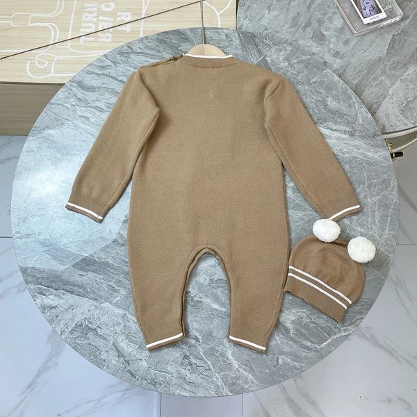 

baby jumpsuits and rompers hat set newborn clothes autumn winter warm wool knitted bodysuit toddler boys girls infant kids clothing, Blue
