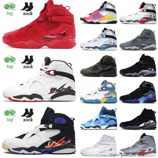 

2022 arrival basketball shoes 8 8s viii valentines day white aqua alternate cool grey south beach air jorden retro tinker black cement jordo