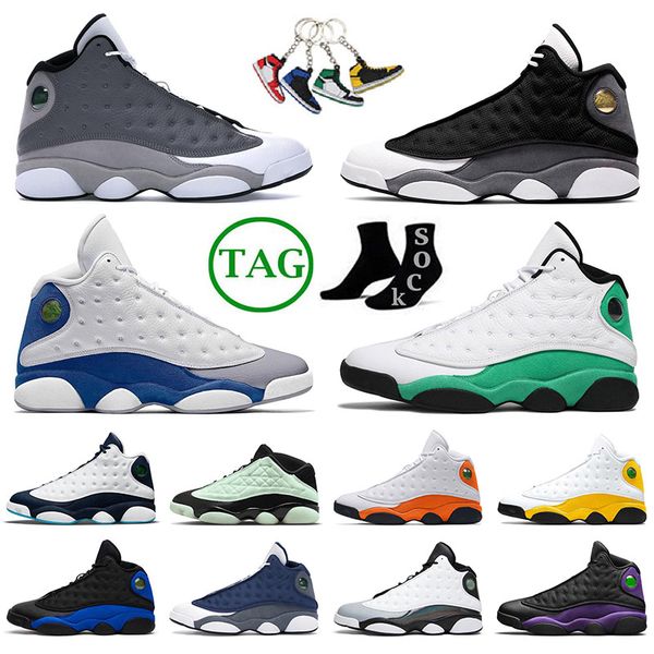 

j13 new black flint 13 basketball shoes jumpman 13s singles' day french blue brave blue del sol court purple sneakers sports barons men