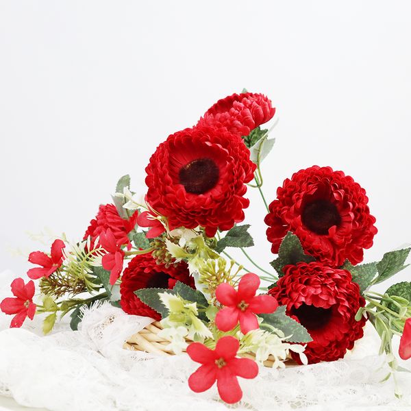 

simulated flower 10 head chrysanthemum bouquet wedding home decoration products multi-layer foreign trade wholesale products