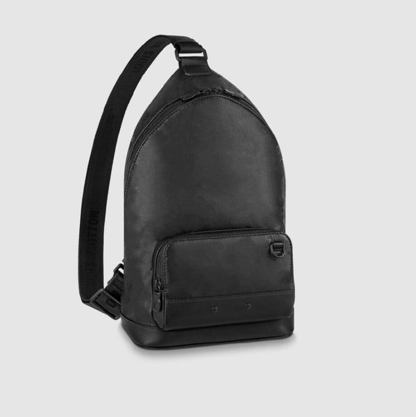 

racer sling bag sports cross body black embossed monograms calfskin leather designers mens slingbag modern man m46107