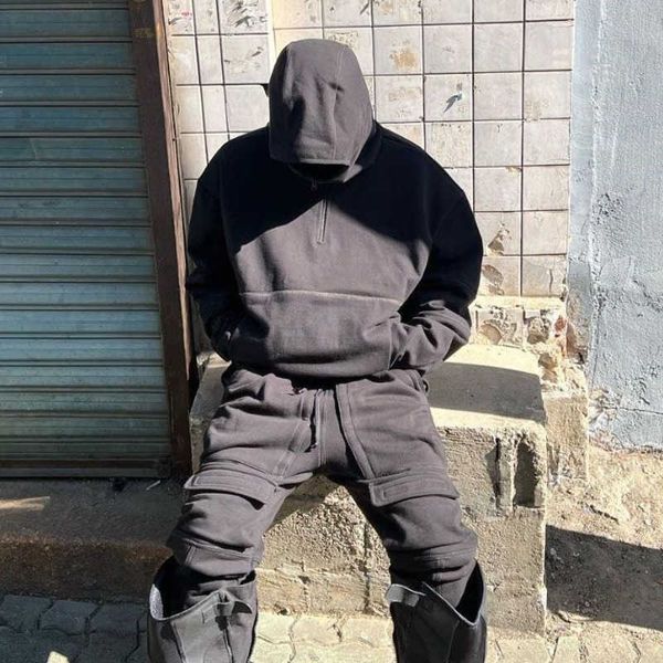 

designer hoodie mens sweatshirt functional hooded sweater american hip hop loose pullover coat man hoody women oversize hoodies, Black