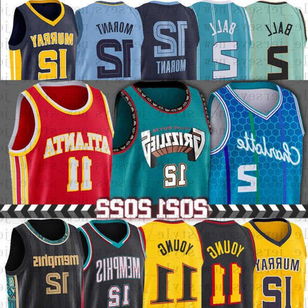

memphi grizzlie basketball jerseys lamelo 2 ball ja 12 morant trae 11 young atlantas hawk charlottes hornet men jerseyncvl, Black;red