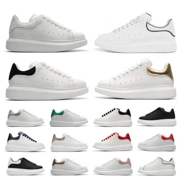

designers casual shoes oversized lace up women men alexander sneakers platform sole white black espadrille leather velvet suede mcqueens tra