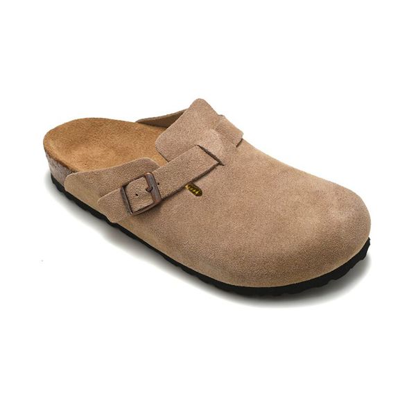 

sandals boston oiled leather bag head pull cork suede designer slides autumn winter loafers shoes classic tan brown black fashion luxuryse