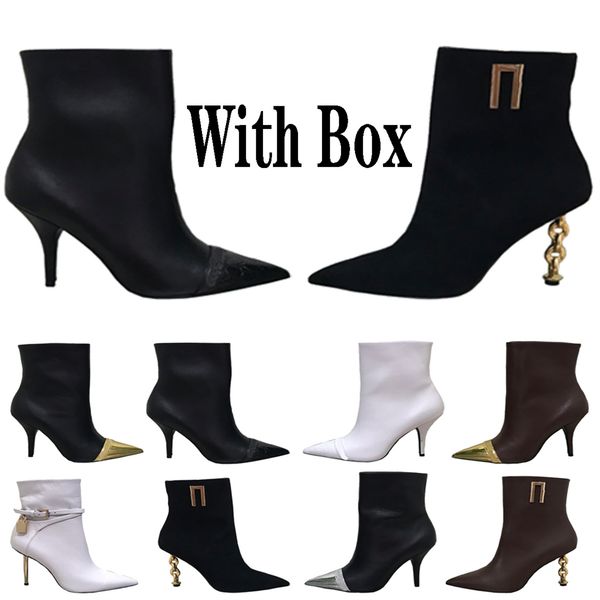 

designer woman luxury high-heeled dress shoes popular silhouette ankle boot wedding shoes vintage pointed heel holadesigner, Black