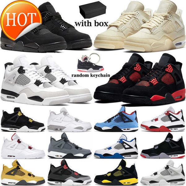 

2023 4 4s men women basketball shoes jumpman red thunder sail black cat white oreo pure money infrared military metallic purple cool grey