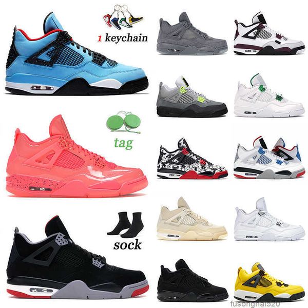 

jumpman 4 4s iv basketball shoes cactus jack bred 2022 punch mens women pure money sail black cat trainers sneakers 36-47 jordon