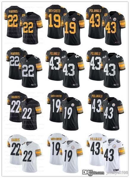 

college wear men youth 19 juju smith-schuster 22 najee harris 43 troy polamalu 11 chase claypool football jerseys, Black