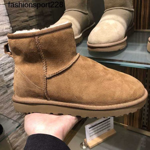 

designer snow boots women waterproof fur short boot men shoes, Black