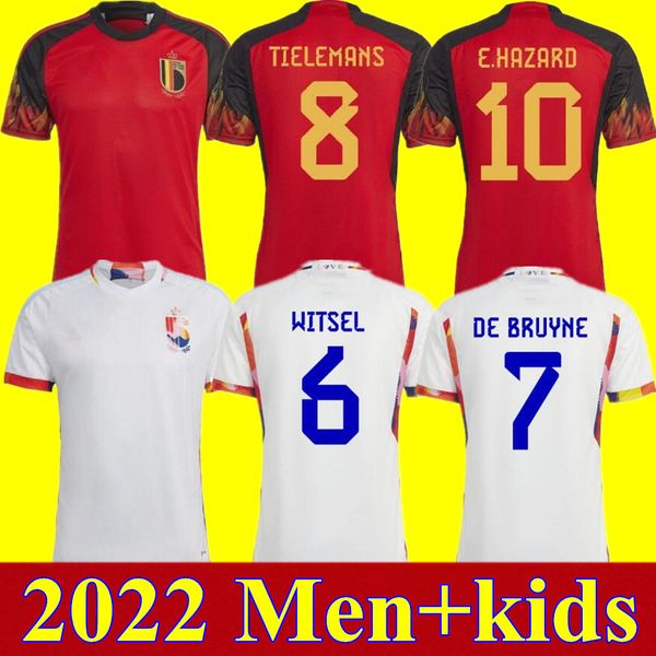 

fans player belgium 2022 world cup soccer jerseys national team de bruyne hazard courtois lukaku tielemans 22 23 batshuayi kevin men kids se, Black;yellow
