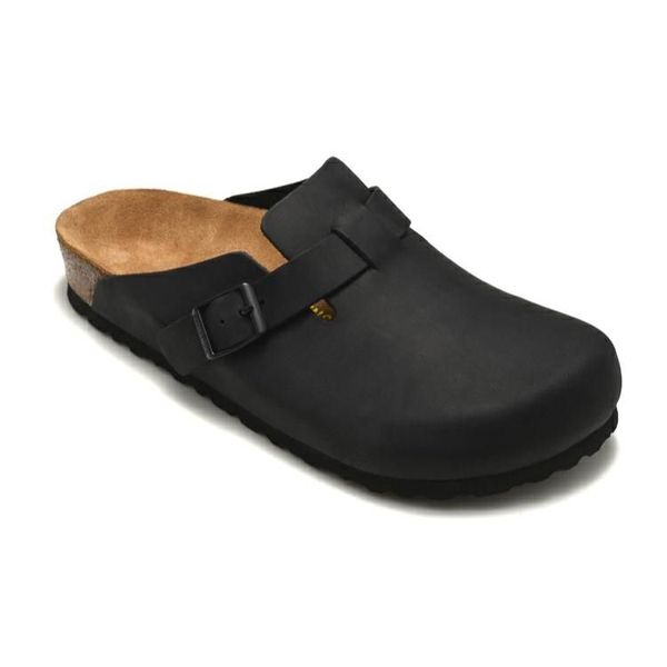 

birks boston clogs slippers birk clogs head pull cork mens womens sandals arizona mayari loafers bostons suede leather fur plate-forme vurq, Black