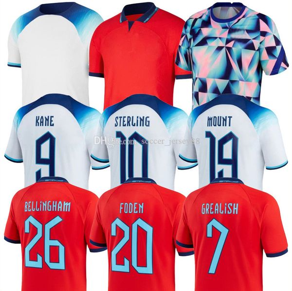

2022 2023 kane sterling soccer jerseys 22 23 rashford sancho grealish mount saka football soccer shirt men kids kits englands foden sets uni, Black;yellow